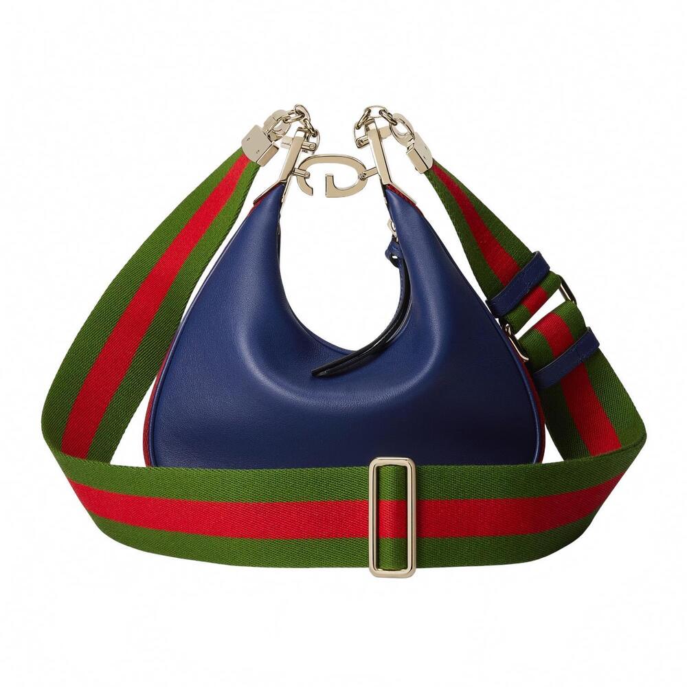 NEW GUCCI attaché small shoulder bag in navy - Picture 2 of 7